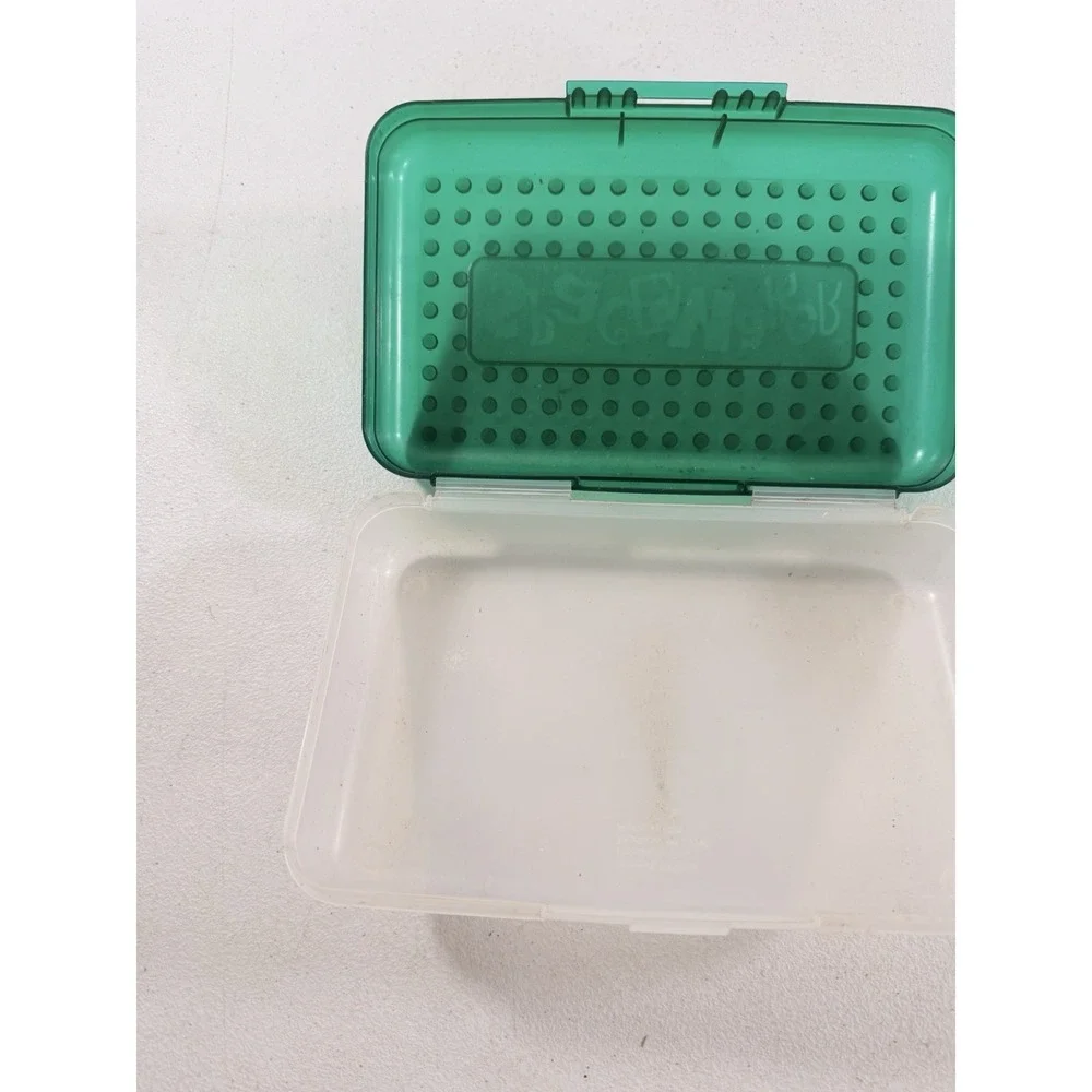 Vintage 90s SPACEMAKER Pencil Box School Supply Case Green & Translucent